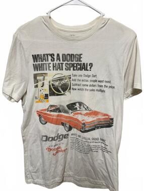 Goodfellow & Co Dodge White Hat Special Dart Graphic T-Shirt Size S